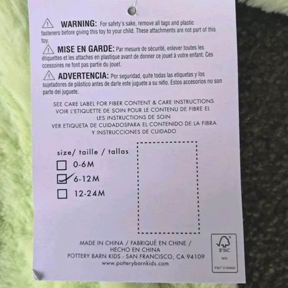 Pottery Barn Kids Green Alien Baby Halloween Costume 6–12 Months Plush NWT - Picture 3 of 3